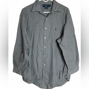 Polo Ralph Lauren 17 32/33 Yarmouth Plaid Houndstooth Button Down Shirt